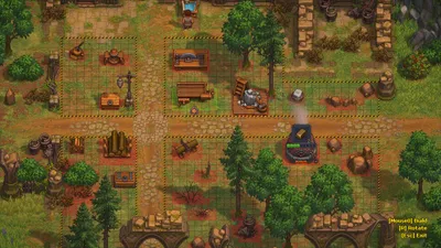 Graveyard Keeper 2 graveyard yard with grave plots, a stone pallet and a jukebox-like machine